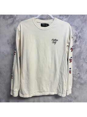 Malbon Golf Grateful Dead Bears Long Sleeve T Shirt Mens Small White